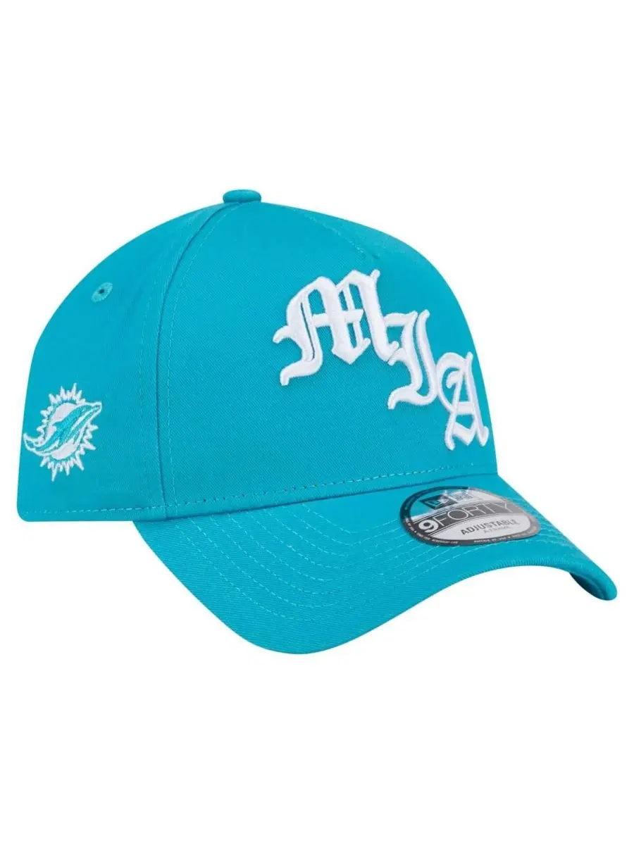 Мужская кепка Aqua Miami Dolphins Mystic 9FORTY A-Frame с регулируемой высотой New Era