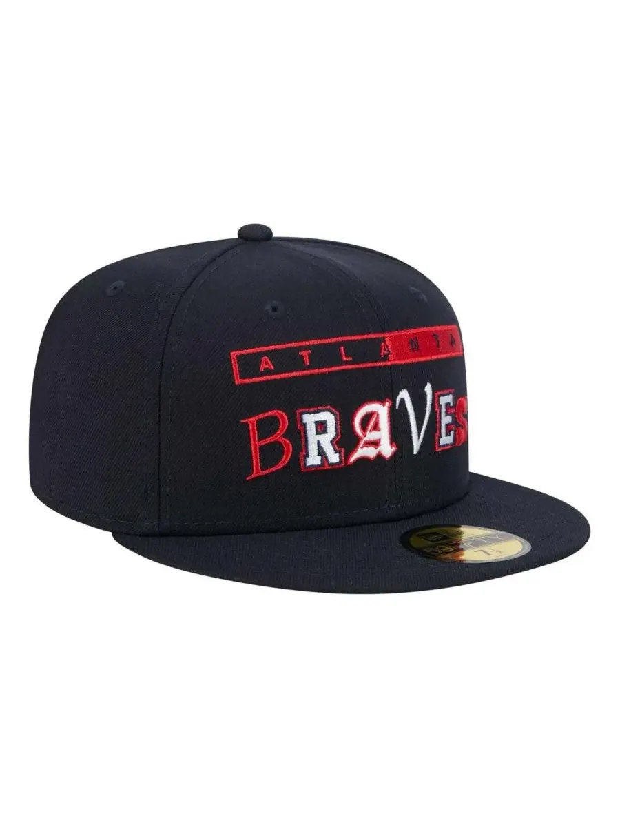 New Era Мужская темно-синяя бейсболка Atlanta Braves Ransom 59FIFTY — изображение 4 из 4, темно-синий