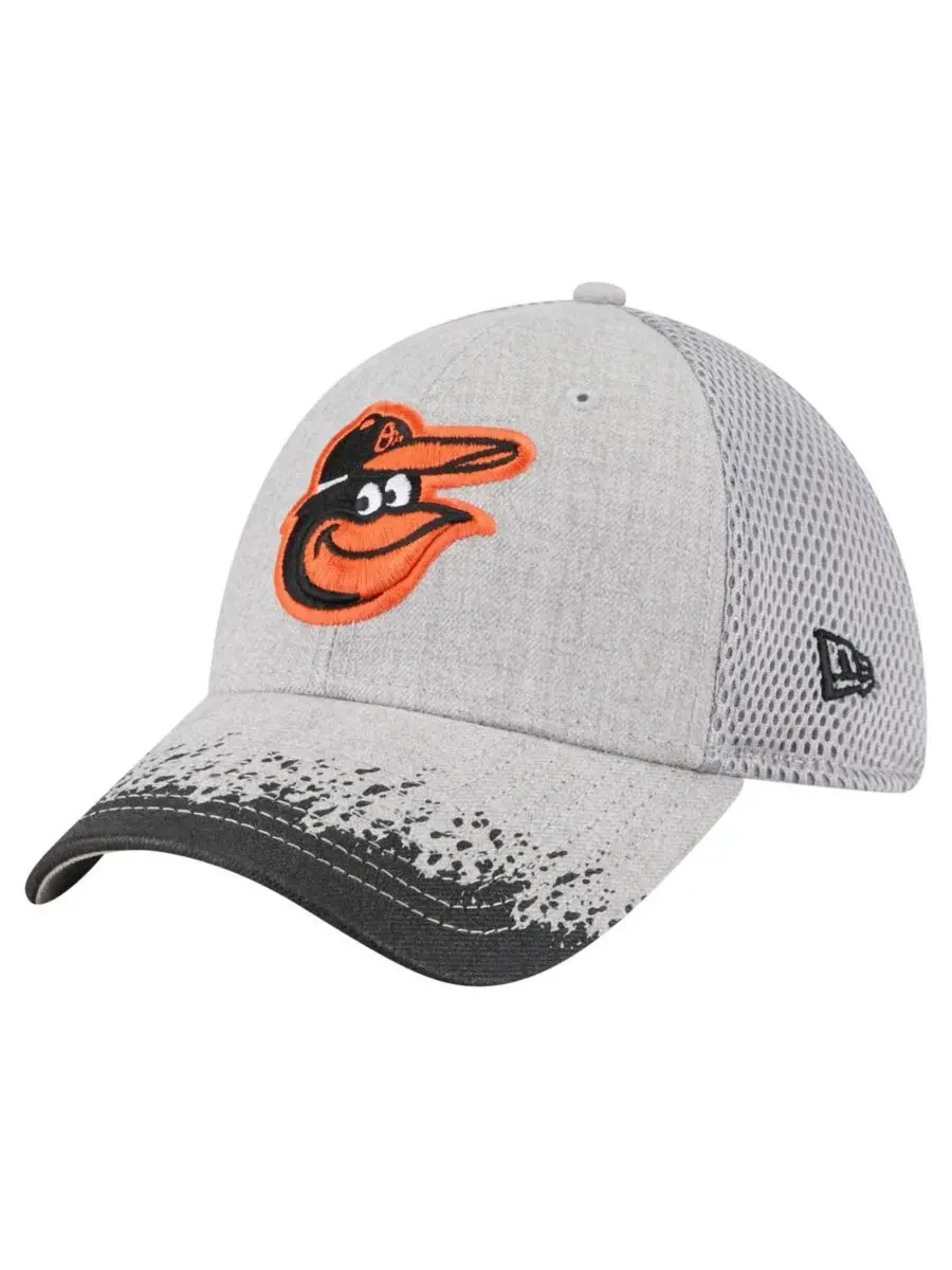 New Era Мужская серая кепка Baltimore Orioles с козырьком и рисунком в виде брызг краски, модель