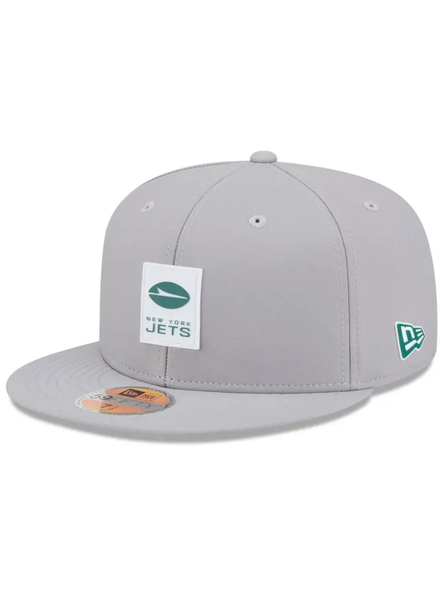 New Era Мужская серая бейсболка New York Jets 2025 Sideline 59FIFTY