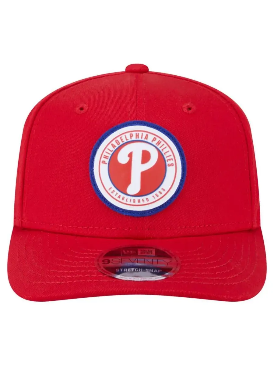New Era Мужская красная кепка Philadelphia Phillies с круглой нашивкой и застежкой-липучкой 9SEVENTY — изображение 2 из 5