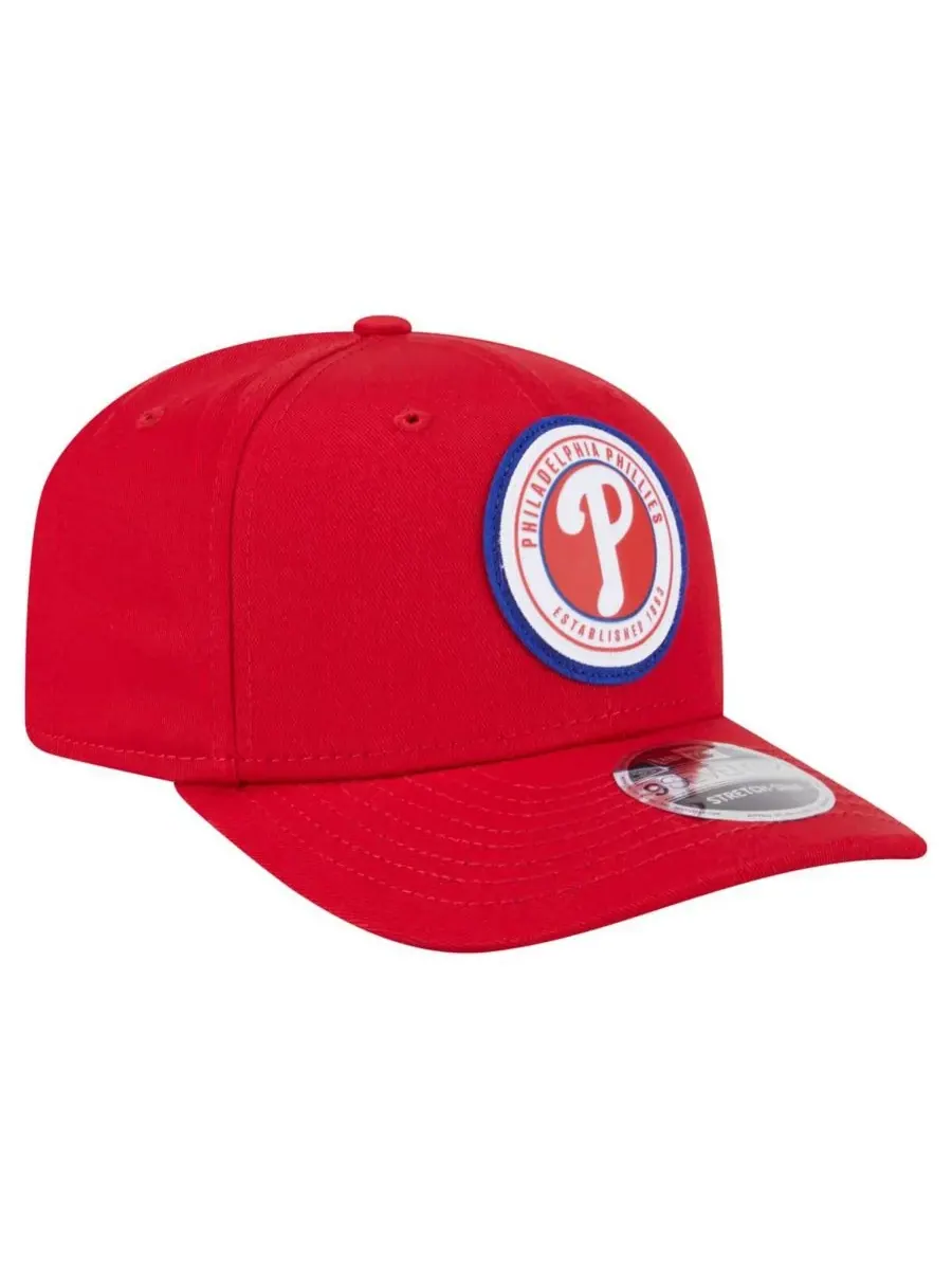 New Era Мужская красная кепка Philadelphia Phillies с круглой нашивкой и застежкой-липучкой 9SEVENTY — изображение 4 из 5