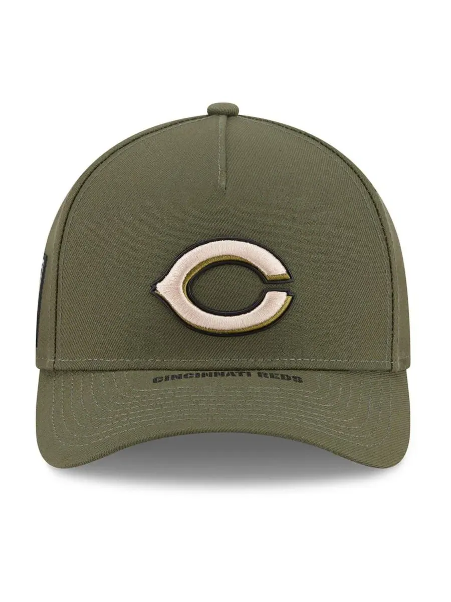 Кепка с вышивкой Cincinnati Reds 2026 Armed Forces Day 9FORTY M-Crown Adjustable Hat New Era — изображение 5 из 5, оливковый