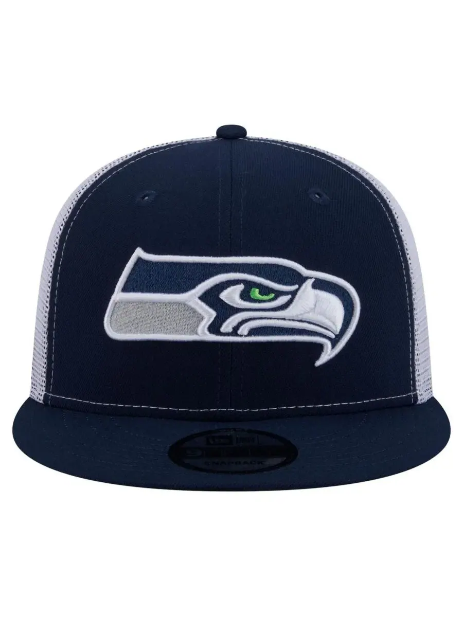 Кепка-снапбек с вышитым логотипом Seattle Seahawks, модель Core Team 9FIFTY New Era — изображение 4 из 4, темно-синий