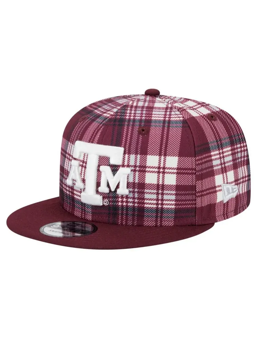 New Era Мужская бордовая клетчатая кепка Texas A&M Aggies 9FIFTY с застежкой-регулятором