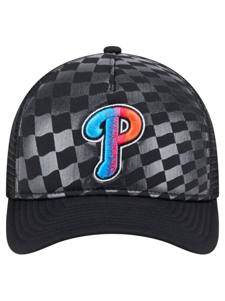 New Era Мужская черная кепка-тракер Philadelphia Phillies Gradient 9FORTY A-Frame M-Crown с — изображение 2 из 4, черный