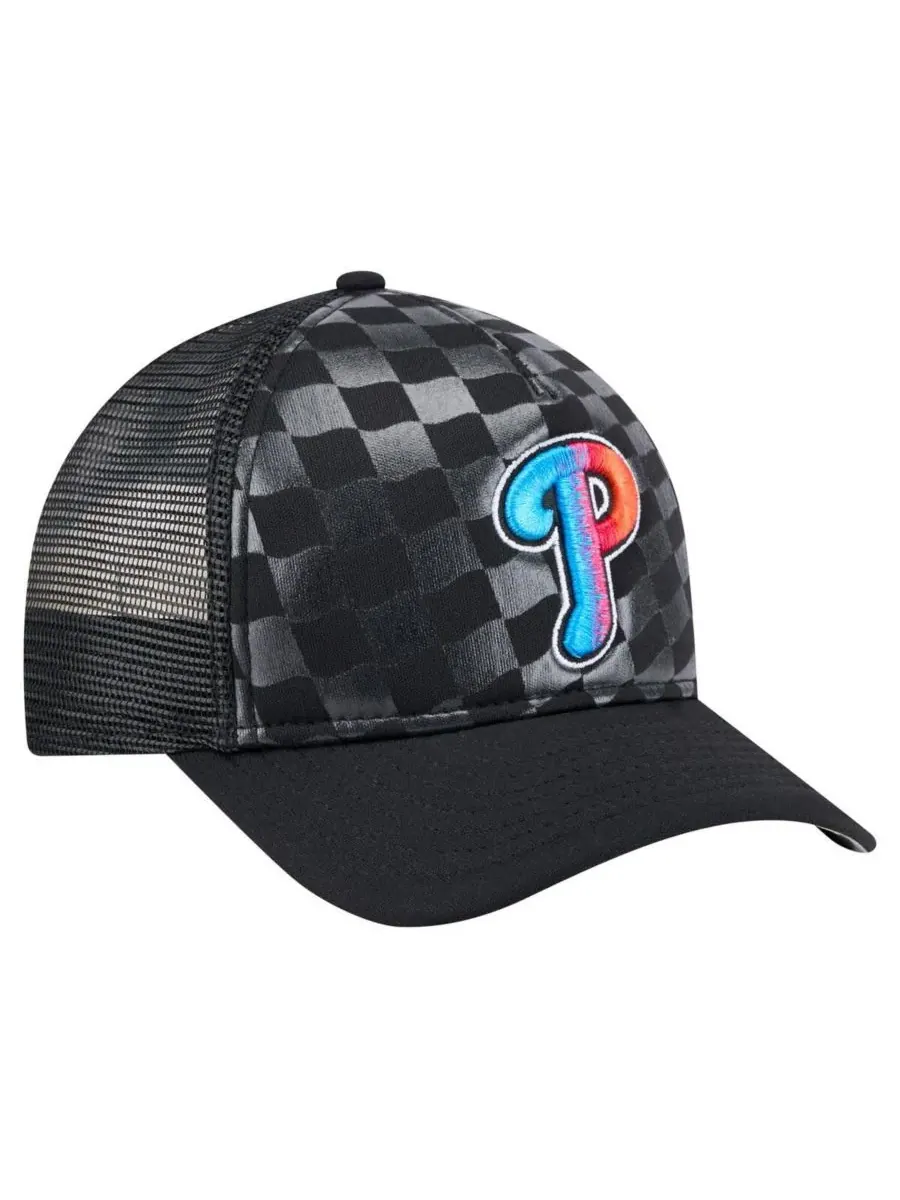 New Era Мужская черная кепка-тракер Philadelphia Phillies Gradient 9FORTY A-Frame M-Crown с — изображение 3 из 4, черный
