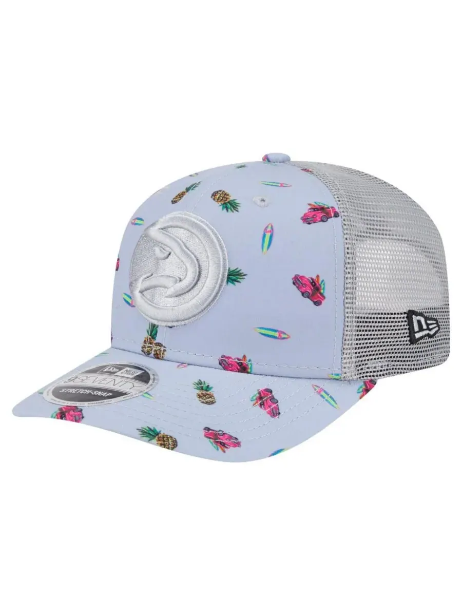 New Era Мужская светло-голубая/серая кепка Atlanta Hawks Adventure Aloha Pattern 9SEVENTY с