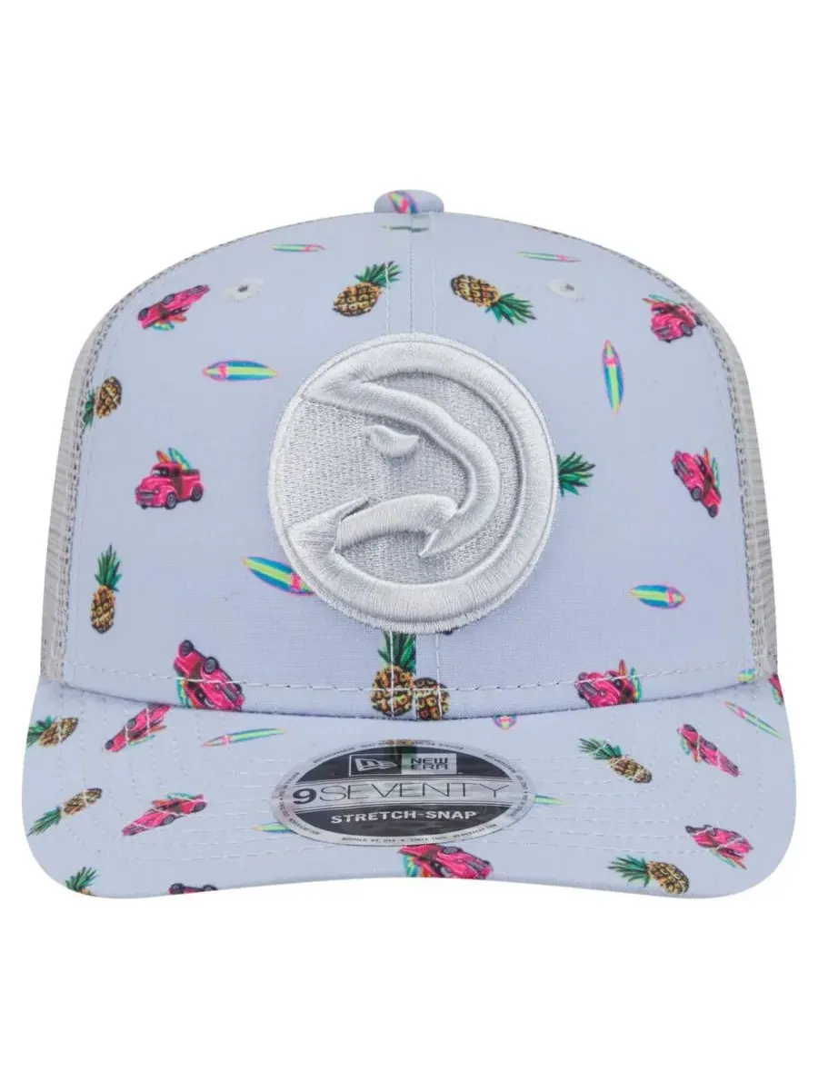 New Era Мужская светло-голубая/серая кепка Atlanta Hawks Adventure Aloha Pattern 9SEVENTY с — изображение 2 из 4