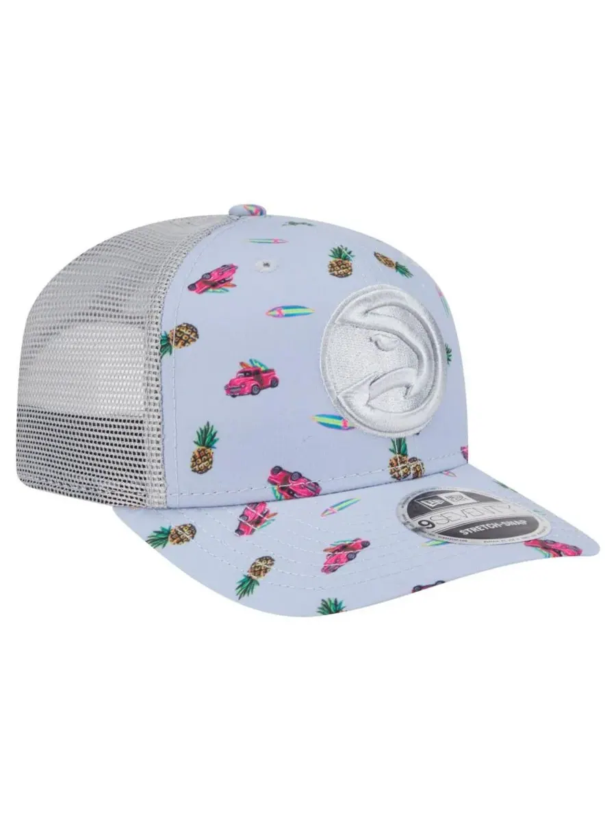 New Era Мужская светло-голубая/серая кепка Atlanta Hawks Adventure Aloha Pattern 9SEVENTY с — изображение 3 из 4