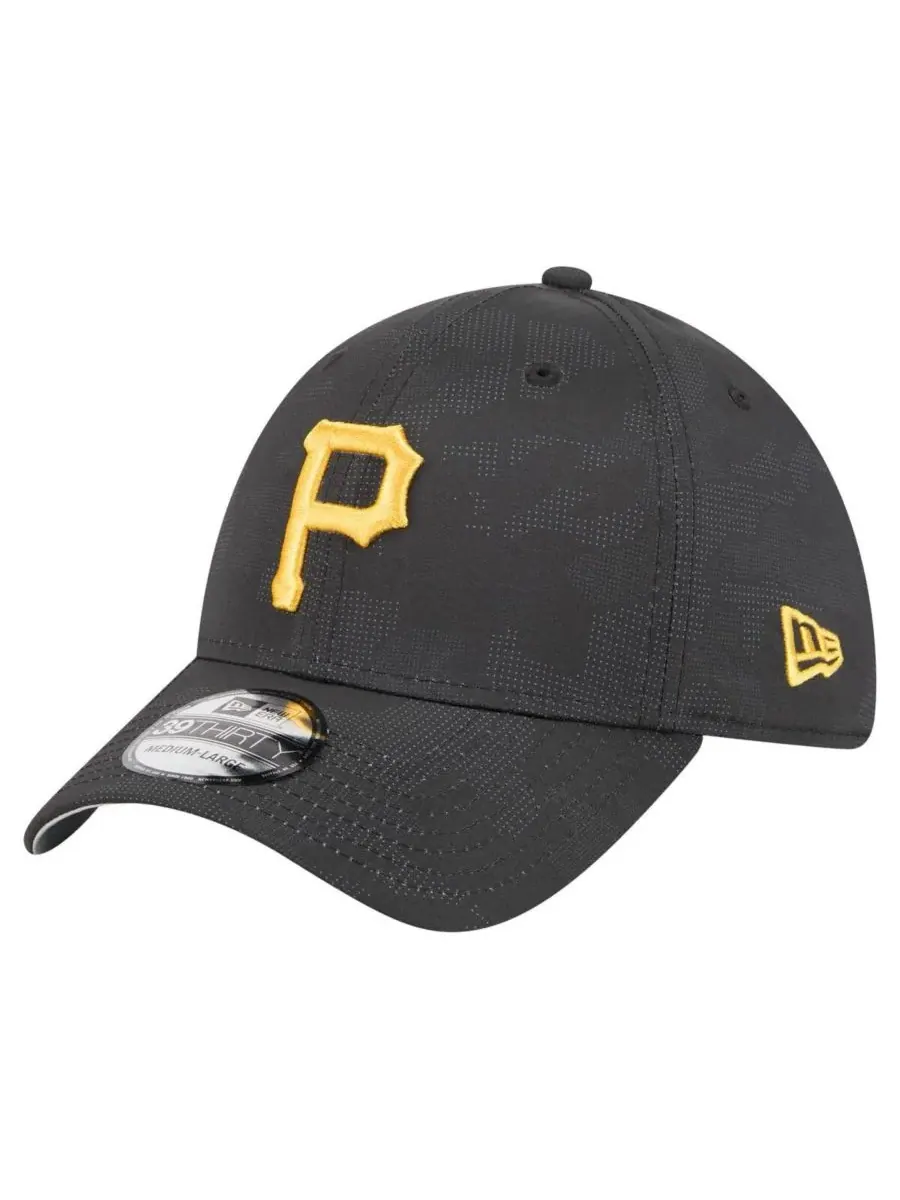 New Era Мужская черная кепка Pittsburgh Pirates в тональном камуфляже, модель 39THIRTY Flex