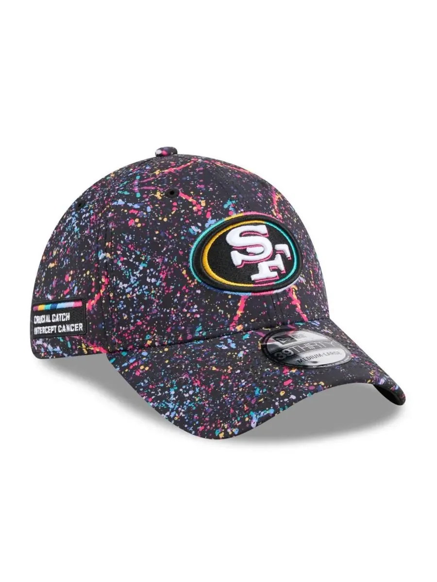 New Era Мужская черная кепка San Francisco 49ers 2025 NFL Crucial Catch 39THIRTY Flex