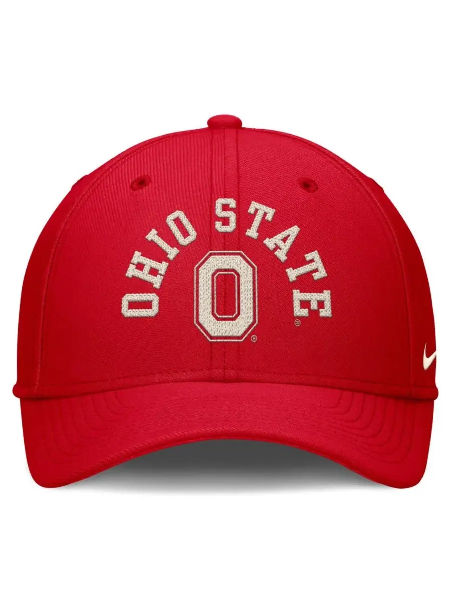 Кепка Nike Ohio State Buckeyes Campus Prep Chained Arched Swooshflex Flex — изображение 2 из 4, алый