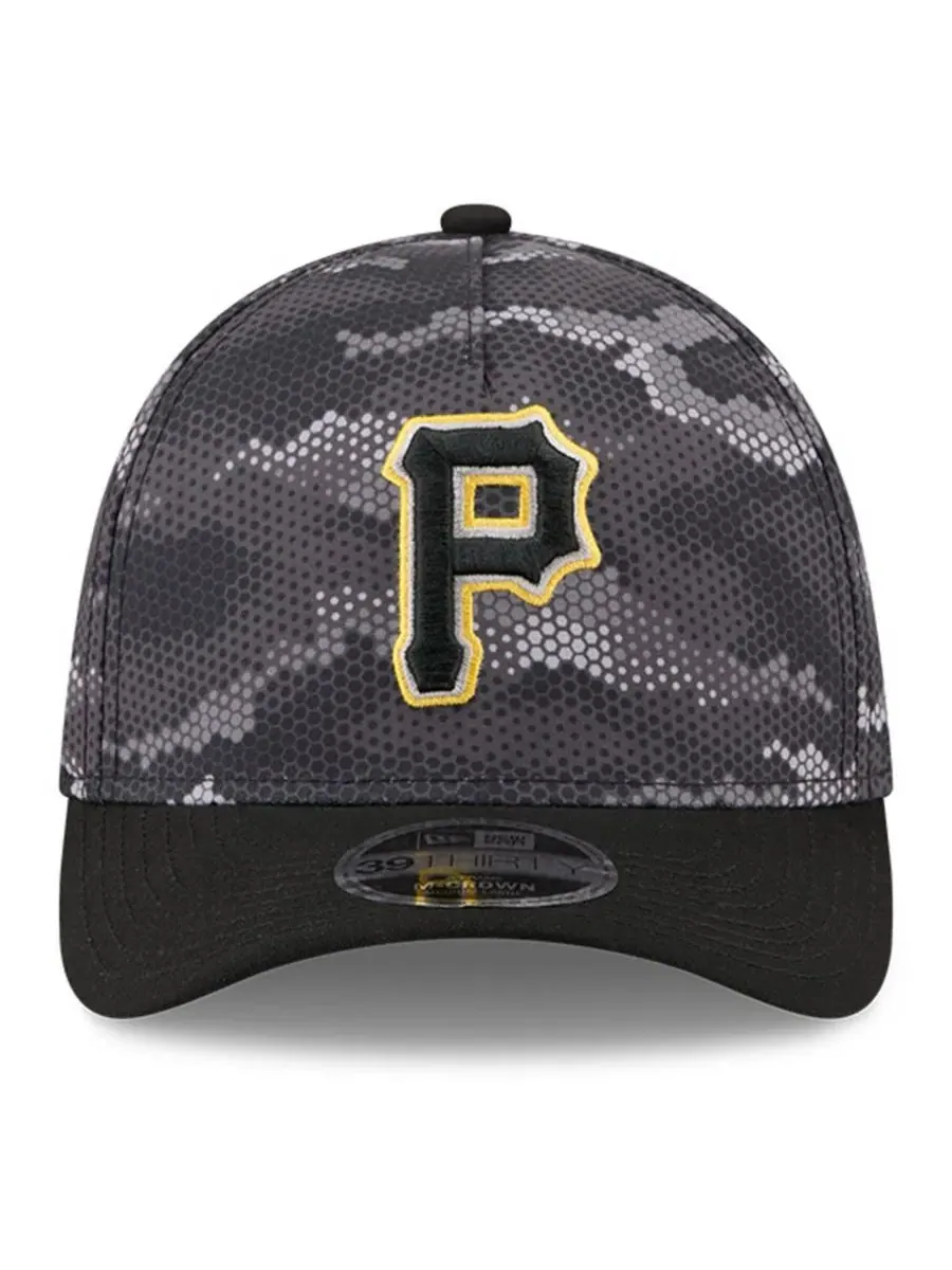 Кепка с камуфляжным принтом Pittsburgh Pirates 39THIRTY A-Frame Flex Hat New Era — изображение 2 из 5, черный
