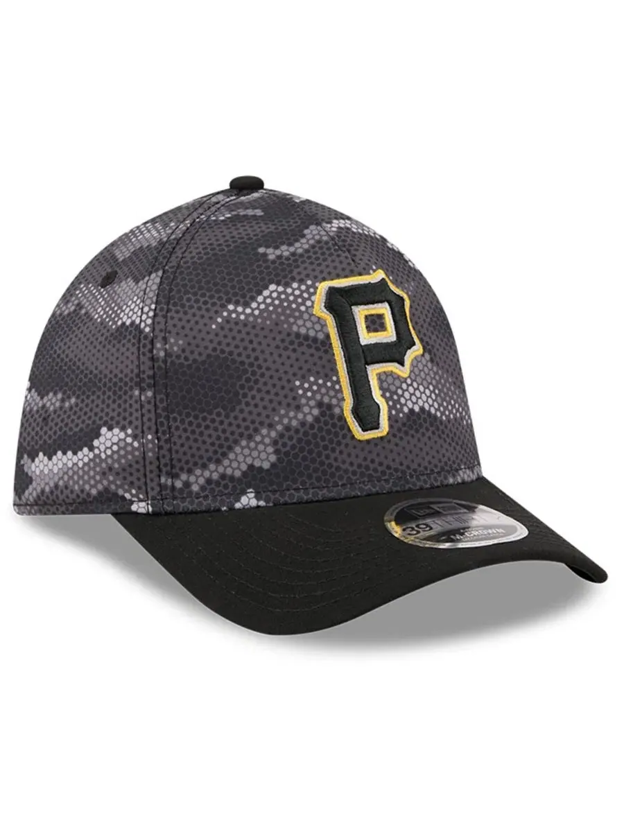 Кепка с камуфляжным принтом Pittsburgh Pirates 39THIRTY A-Frame Flex Hat New Era — изображение 3 из 5, черный