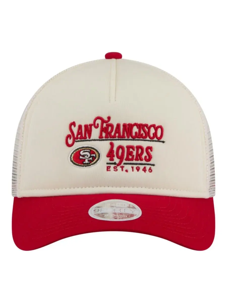 Кепка-снапбек с ретро-принтом San Francisco 49ers Retro A-Frame New Era — изображение 2 из 5, кремовый