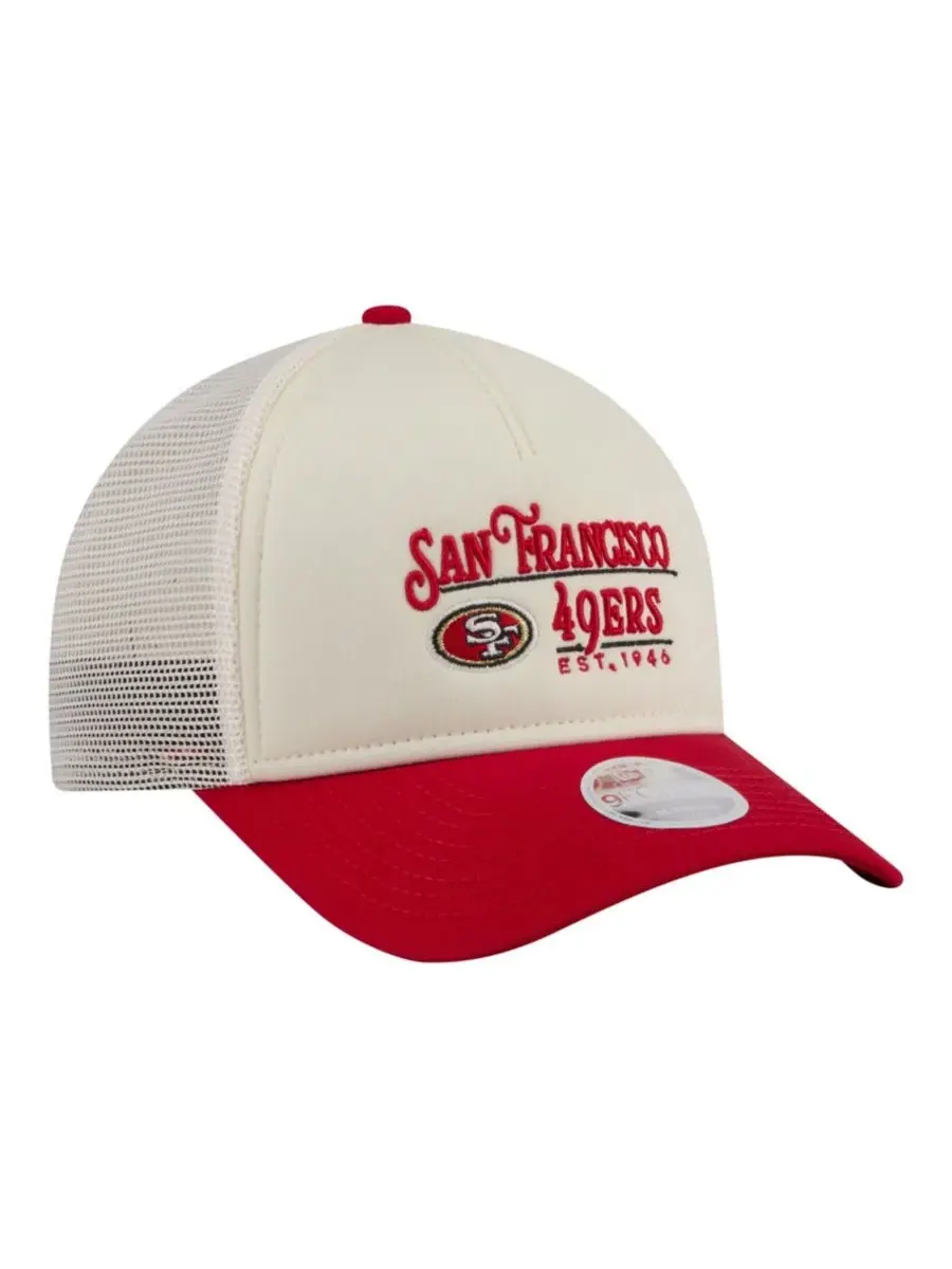 Кепка-снапбек с ретро-принтом San Francisco 49ers Retro A-Frame New Era — изображение 3 из 5, кремовый