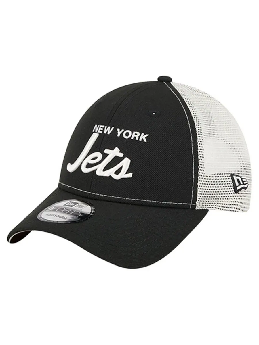 Кепка New York Jets Apple Trucker 9FORTY Adjustable Hat New Era — изображение 3 из 5, черный