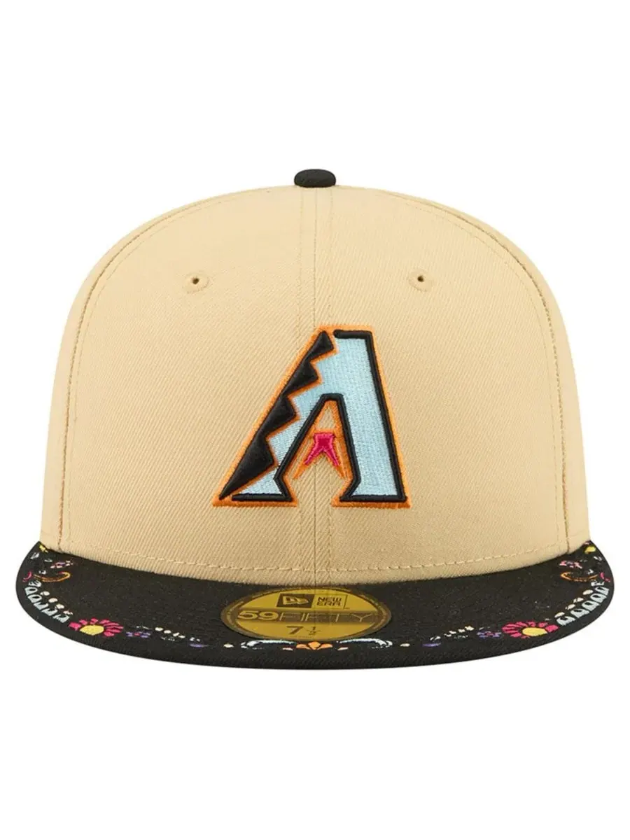 Бейсболка New Era Arizona Diamondbacks Two-Tone Embroidered Visor 59FIFTY Fitted Hat — изображение 2 из 5, светлый бежевый