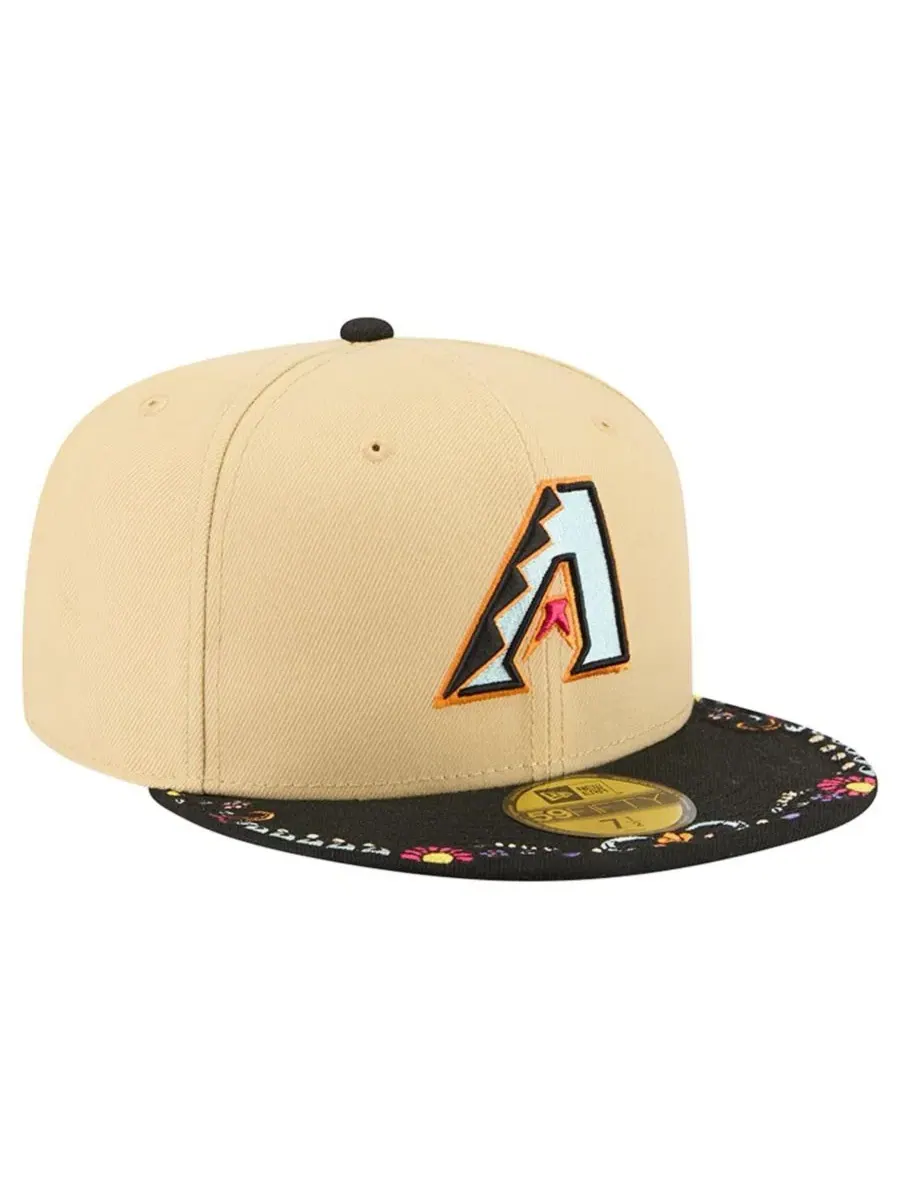 Бейсболка New Era Arizona Diamondbacks Two-Tone Embroidered Visor 59FIFTY Fitted Hat — изображение 3 из 5, светлый бежевый
