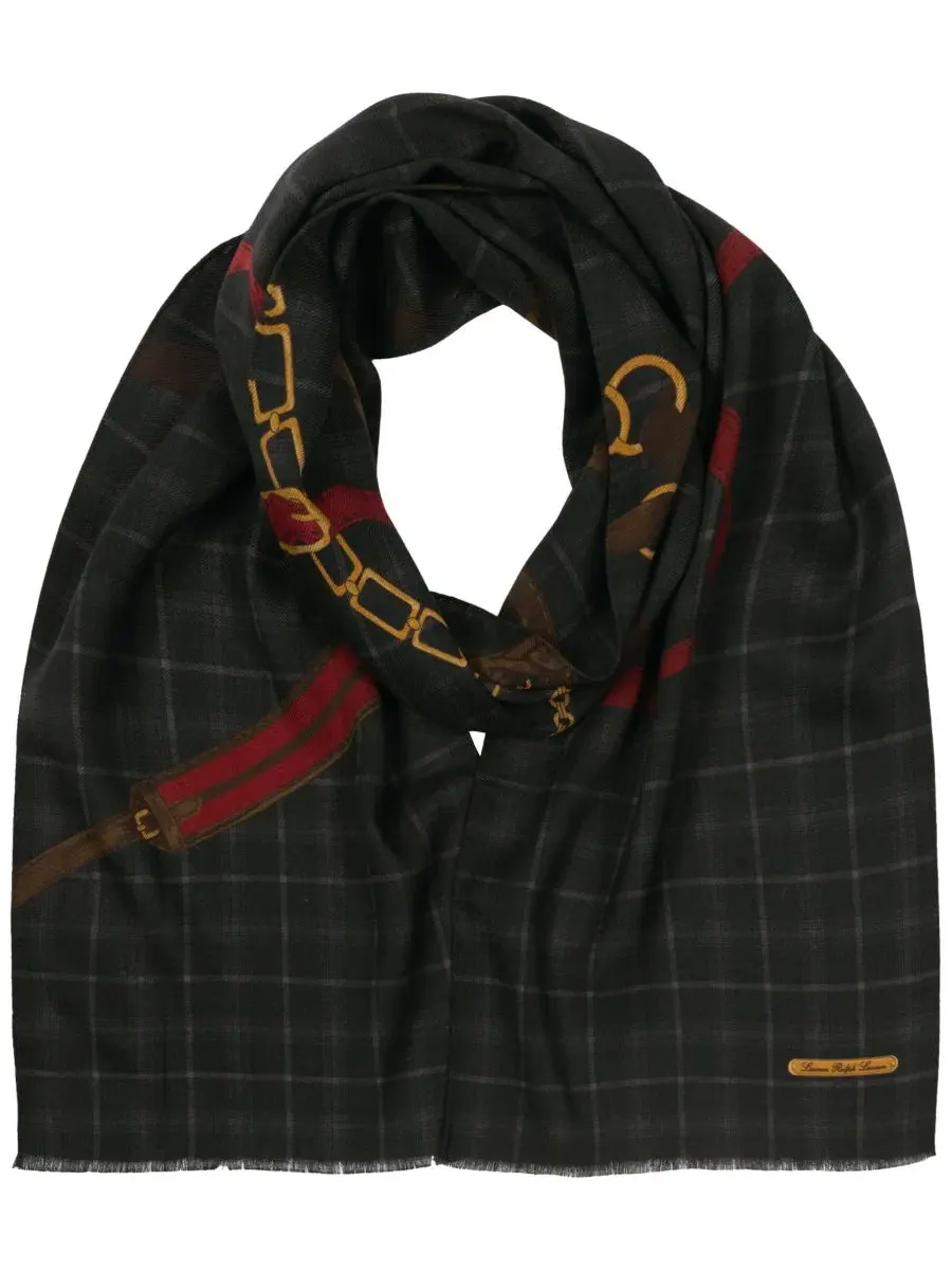 Шарф-снуд с принтом в клетку Equestrian Tattersall Oblong Scarf Lauren Ralph Lauren