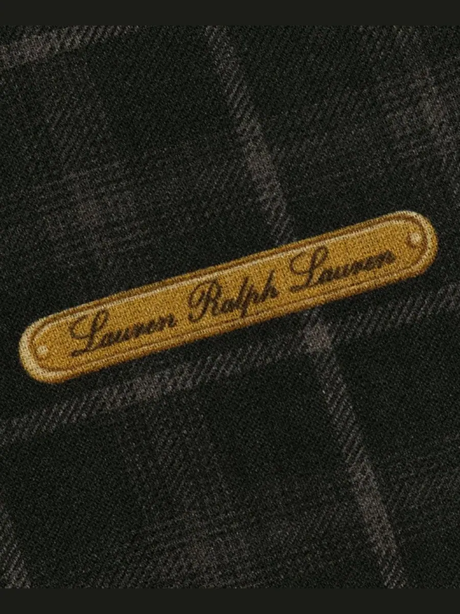 Шарф-снуд с принтом в клетку Equestrian Tattersall Oblong Scarf Lauren Ralph Lauren — изображение 4 из 4, черный