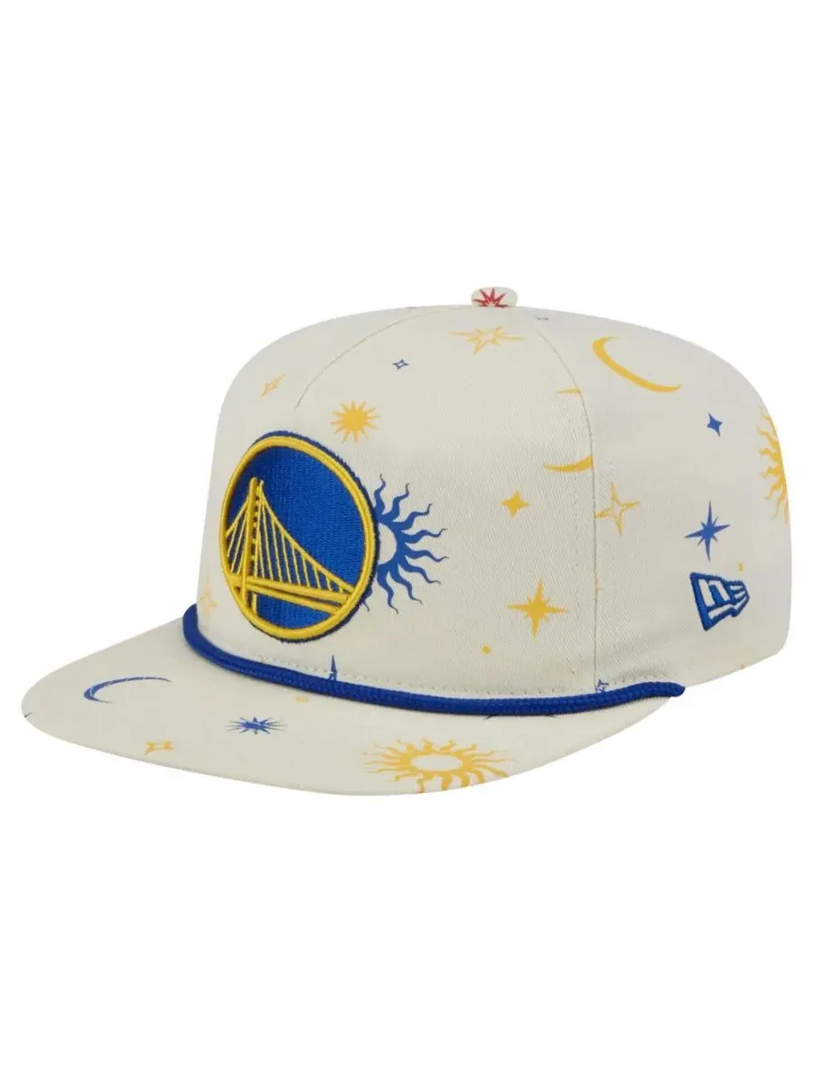 New Era Мужская кремовая кепка-бейсболка Golden State Warriors Lunar Golfer Snapback