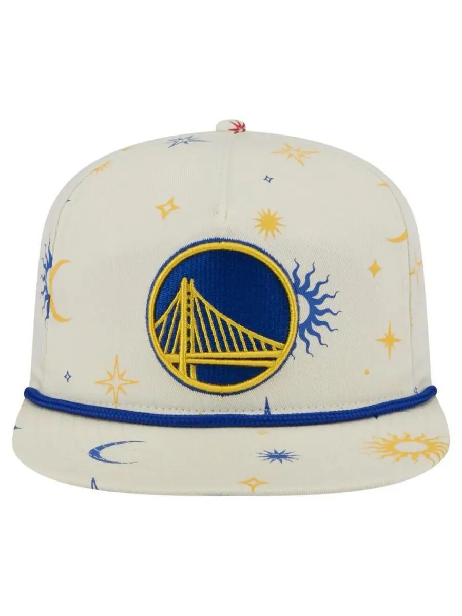 New Era Мужская кремовая кепка-бейсболка Golden State Warriors Lunar Golfer Snapback — изображение 2 из 4, бежевый