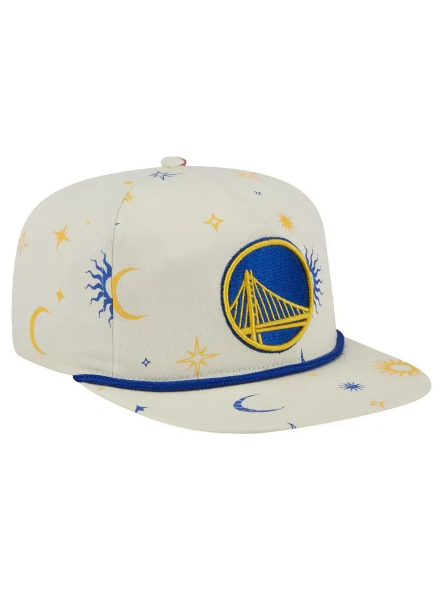 New Era Мужская кремовая кепка-бейсболка Golden State Warriors Lunar Golfer Snapback — изображение 3 из 4, бежевый