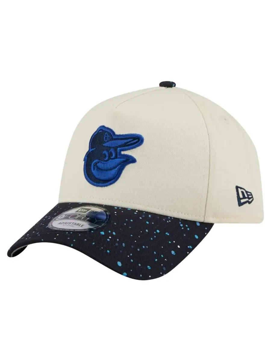 New Era Мужская кремовая кепка Baltimore Orioles Speckle A-Frame 9FORTY с регулируемым размером