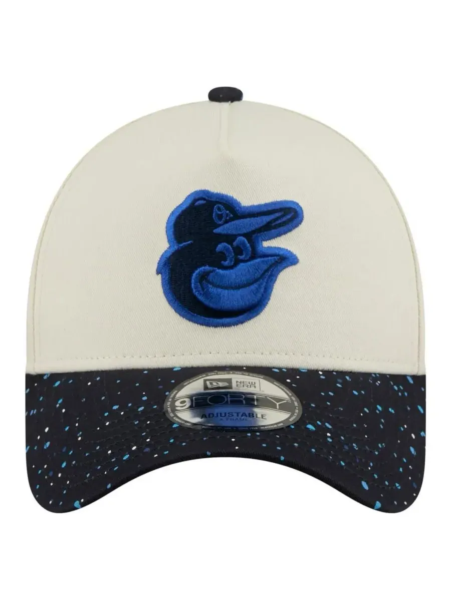 New Era Мужская кремовая кепка Baltimore Orioles Speckle A-Frame 9FORTY с регулируемым размером — изображение 2 из 5, бежевый