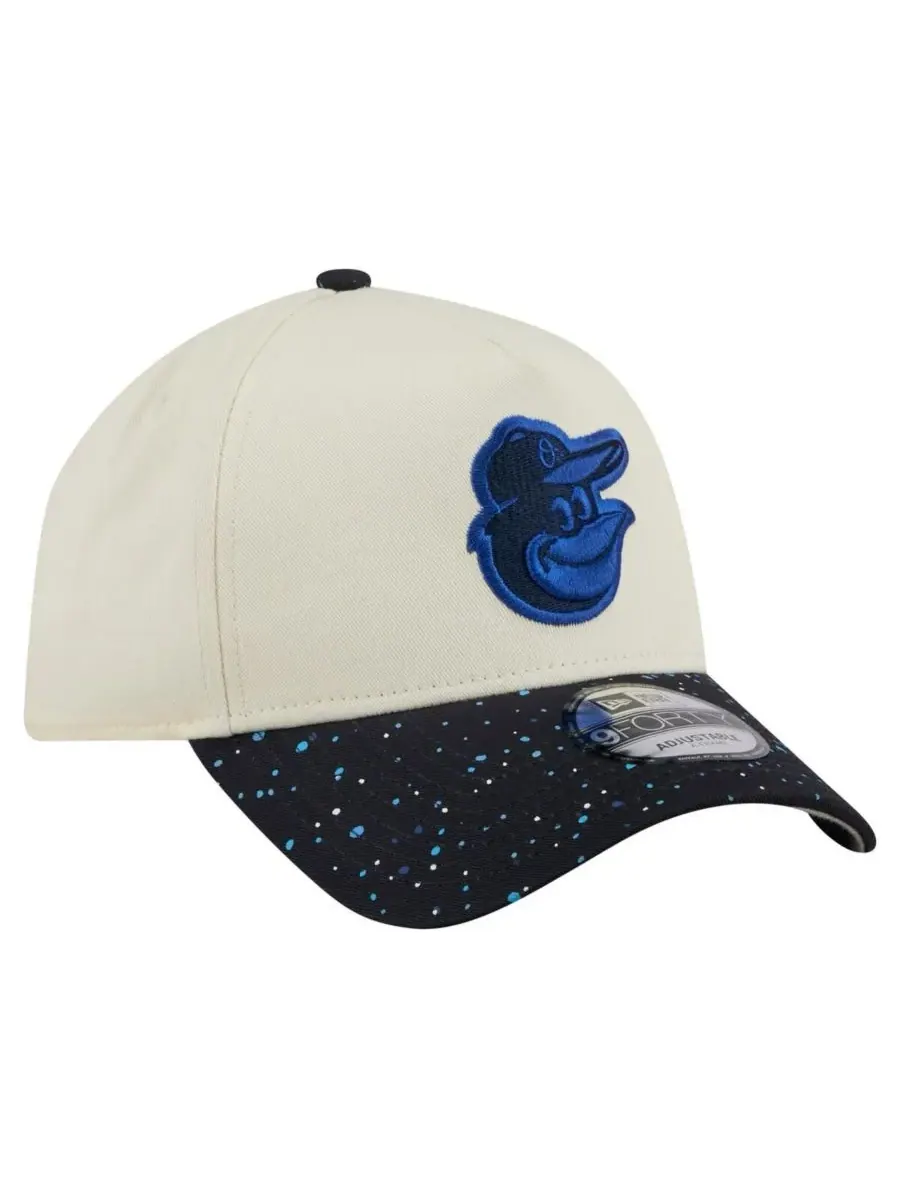 New Era Мужская кремовая кепка Baltimore Orioles Speckle A-Frame 9FORTY с регулируемым размером — изображение 3 из 5, бежевый