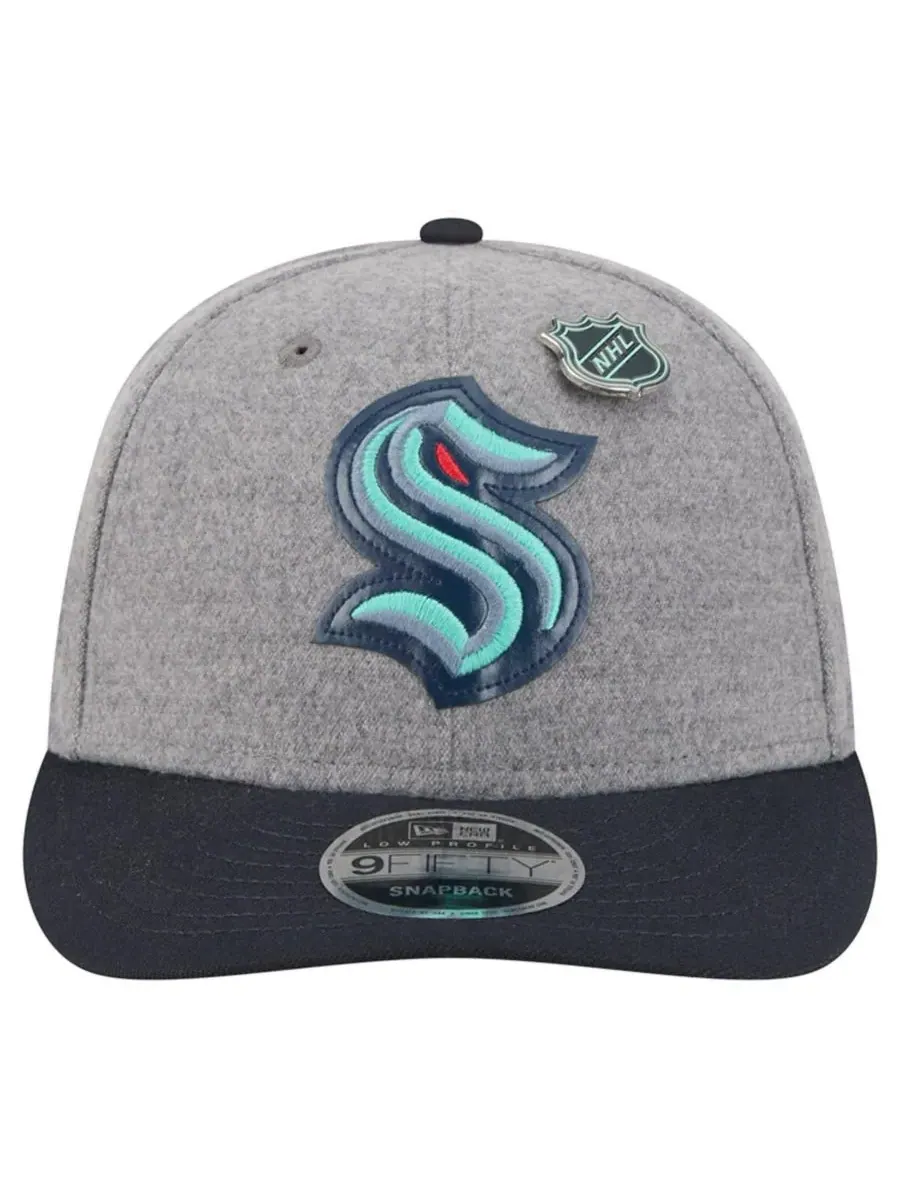 New Era Мужская серая/темно-синяя шерстяная кепка Seattle Kraken с низким профилем и — изображение 5 из 5, серый темно-синий