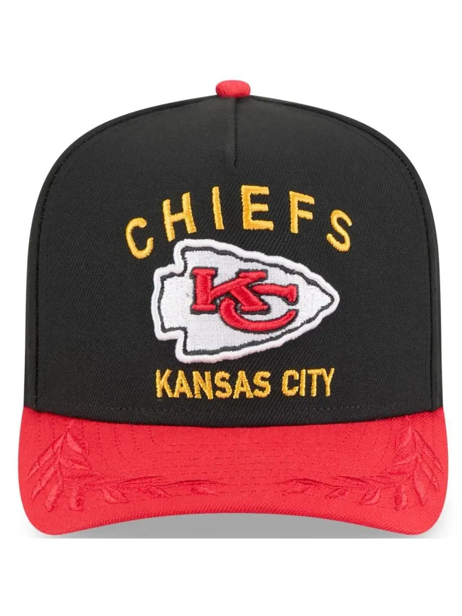 New Era Бейсболка Big Boys and Girls Black/Red Kansas City Chiefs 2025 NFL Draft A-Frame 9FIFTY — изображение 2 из 4