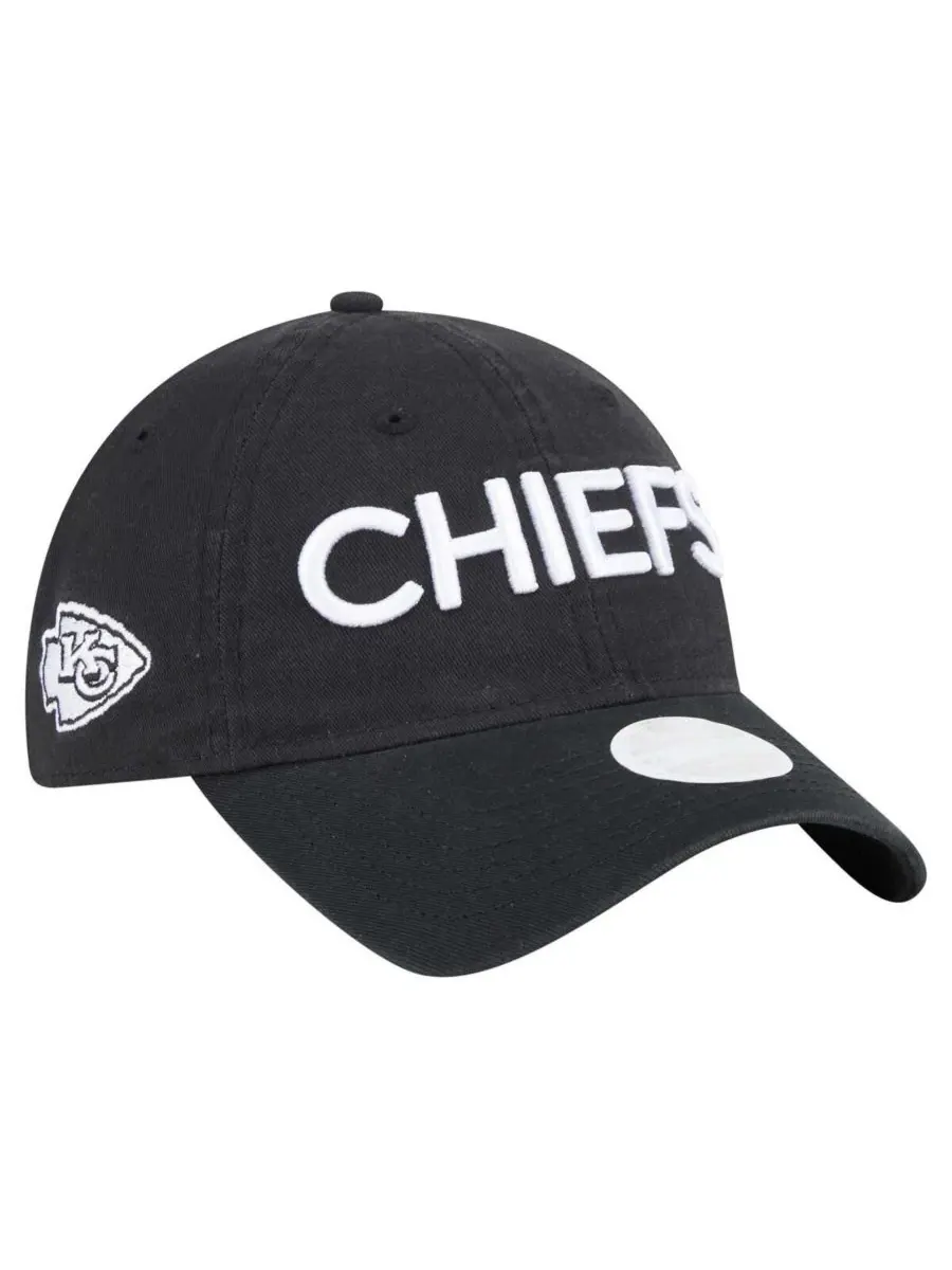 New Era Женская черная регулируемая кепка Kansas City Chiefs Cece 9TWENTY