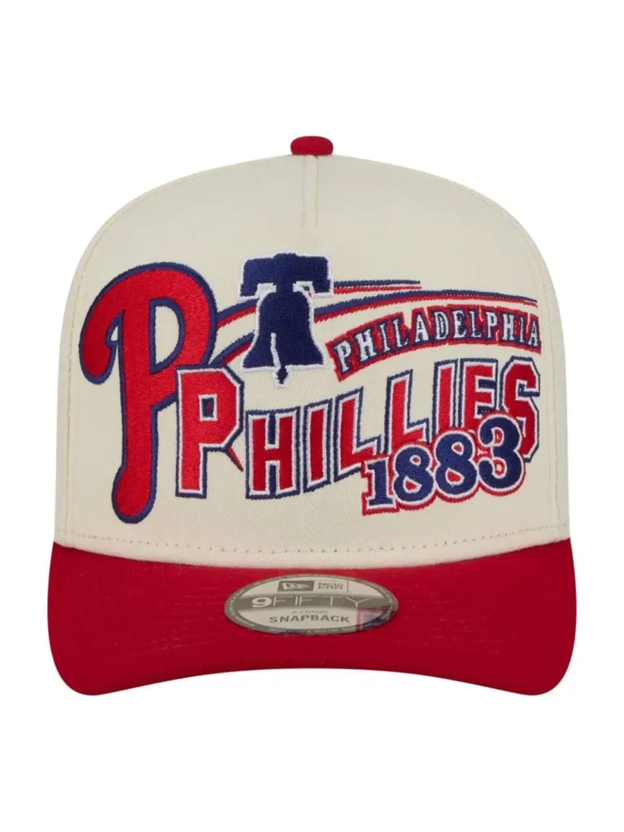 Кепка-снэпбек Classic A-Frame 9FIFTY Philadelphia Phillies New Era — изображение 2 из 5, кремовый красный