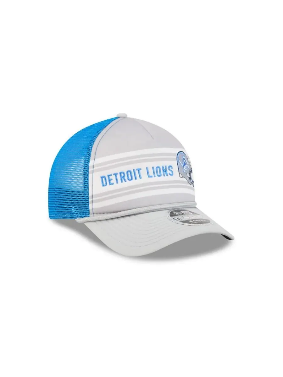 New Era Мужская серая регулируемая кепка Detroit Lions Linear A-Frame 9FORTY — изображение 3 из 5, серый