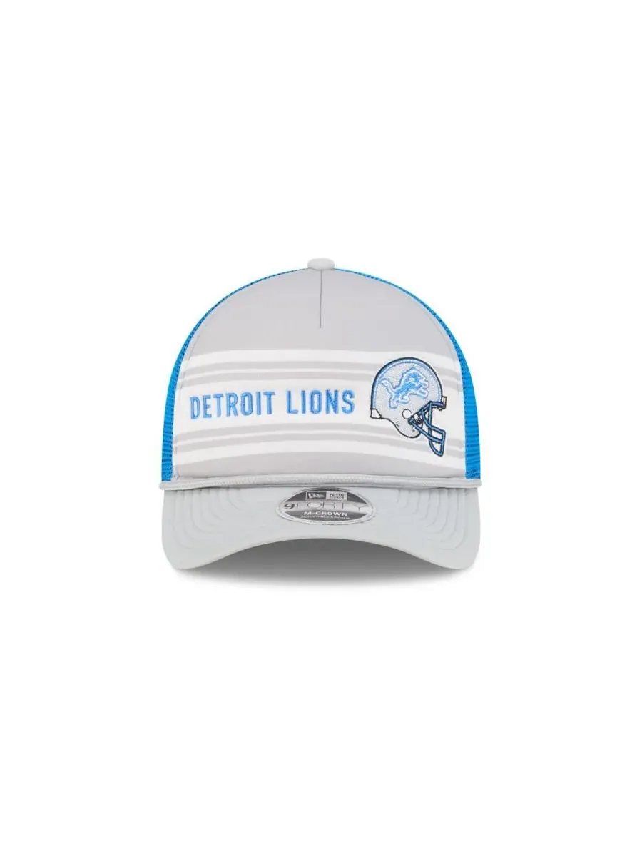 New Era Мужская серая регулируемая кепка Detroit Lions Linear A-Frame 9FORTY — изображение 4 из 5, серый