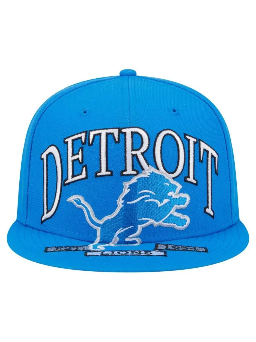 New Era Мужская синяя кепка Detroit Lions Oversized 59FIFTY Fitted Hat — изображение 2 из 4, синий