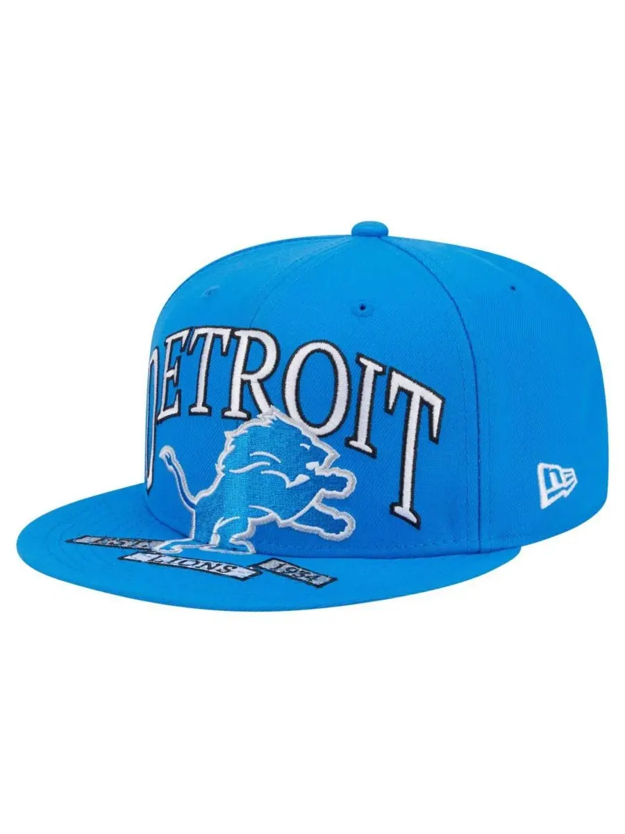 New Era Мужская синяя кепка Detroit Lions Oversized 59FIFTY Fitted Hat — изображение 3 из 4, синий