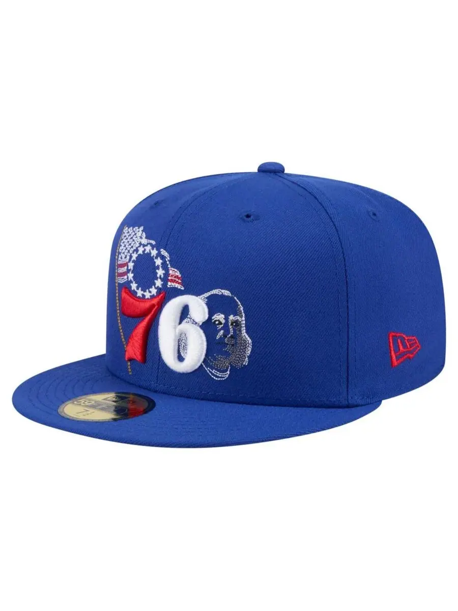 Мужская бейсболка Royal Philadelphia 76ers State Stitch 59FIFTY Fitted Hat New Era