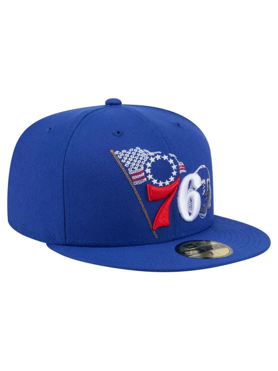Мужская бейсболка Royal Philadelphia 76ers State Stitch 59FIFTY Fitted Hat New Era — изображение 3 из 4, королевский