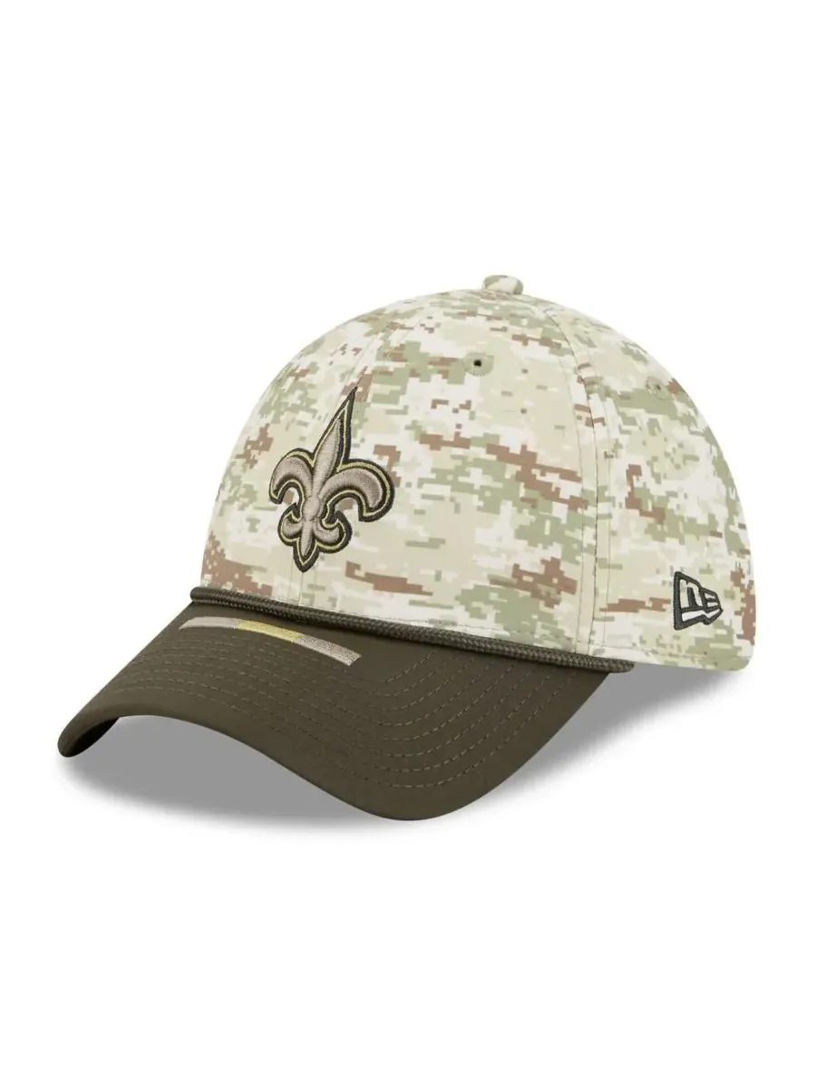 New Era Мужская камуфляжная кепка New Orleans Saints 2025 Salute to Service 39THIRTY Flex Hat — изображение 4 из 5
