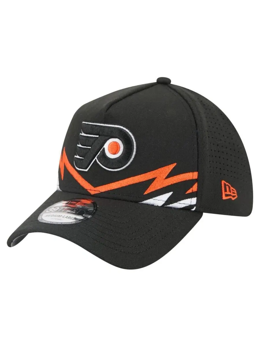 Мужская черная бейсболка Philadelphia Flyers 39THIRTY A-Frame Perforated Flex Hat New Era