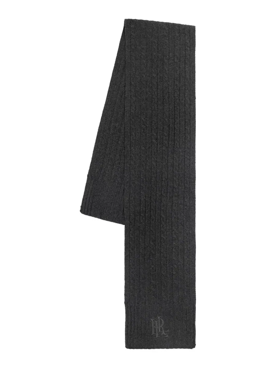 Шарф с косами, модель Core Cable Logo Lauren Ralph Lauren, Onyx Heather — изображение 2 из 4
