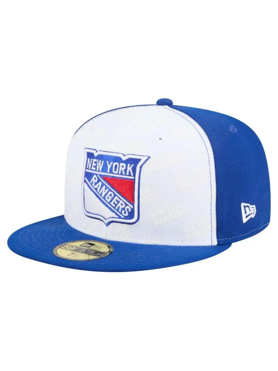 New Era Мужская бело-синяя бейсболка New York Rangers Repeat Two-Tone 59FIFTY