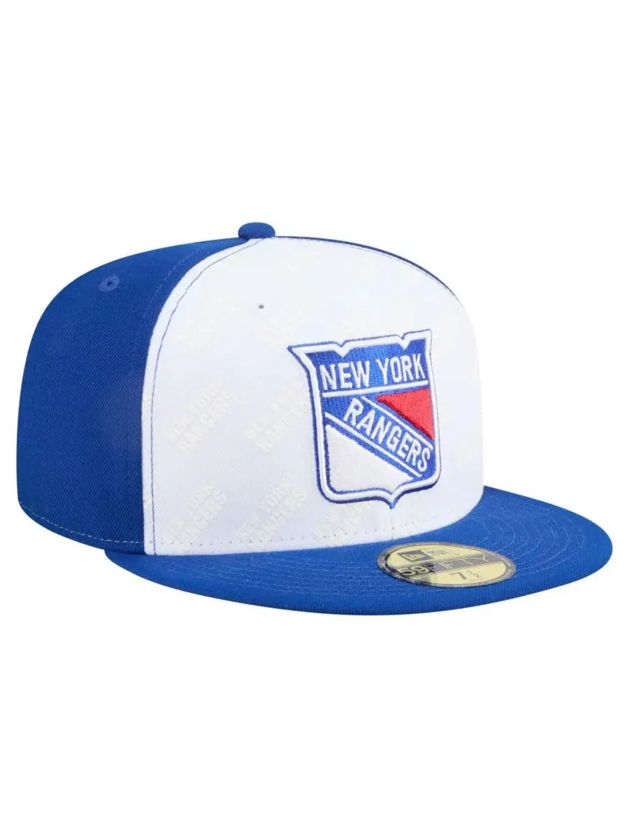 New Era Мужская бело-синяя бейсболка New York Rangers Repeat Two-Tone 59FIFTY — изображение 4 из 5, белый синий