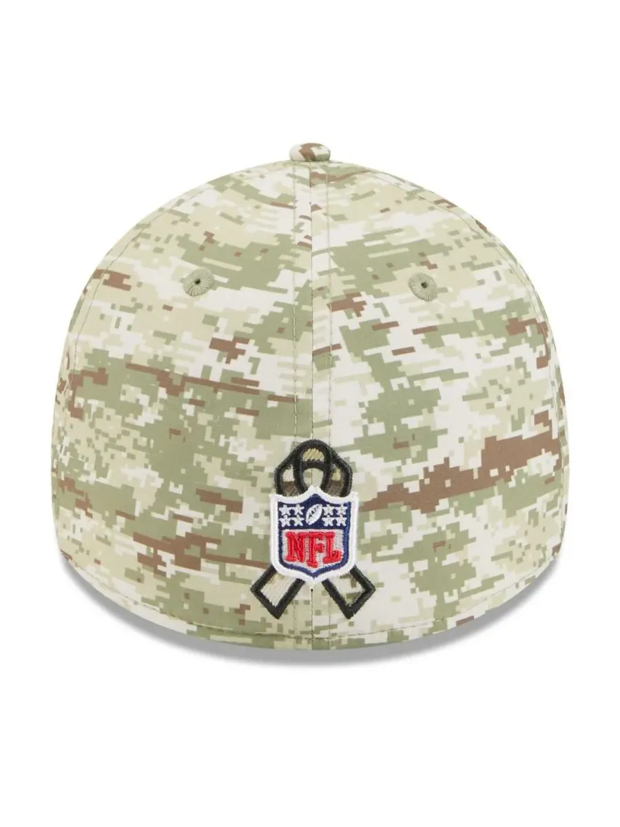 New Era Мужская кепка New York Giants 2025 Salute to Service 39THIRTY Flex Hat в — изображение 2 из 4, темный зеленый