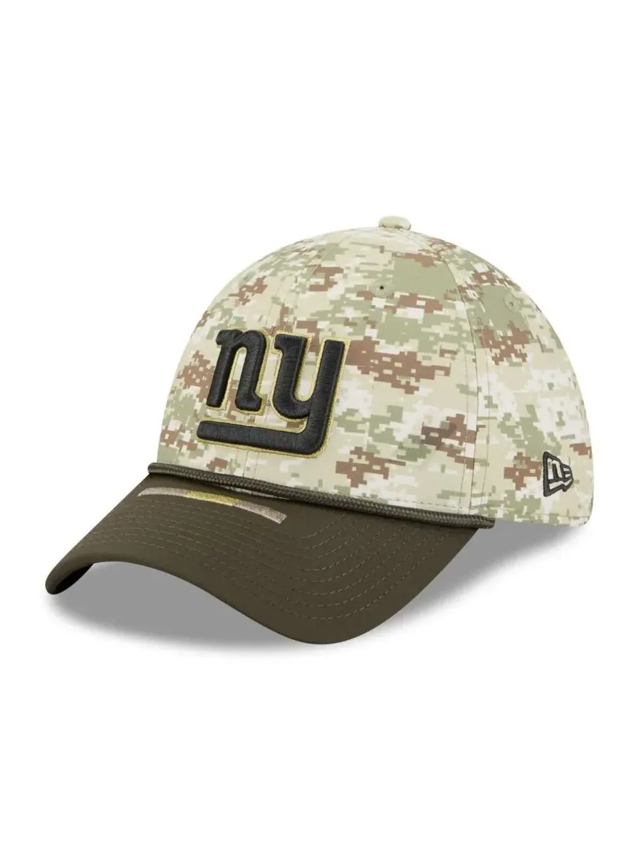 New Era Мужская кепка New York Giants 2025 Salute to Service 39THIRTY Flex Hat в — изображение 3 из 4, темный зеленый
