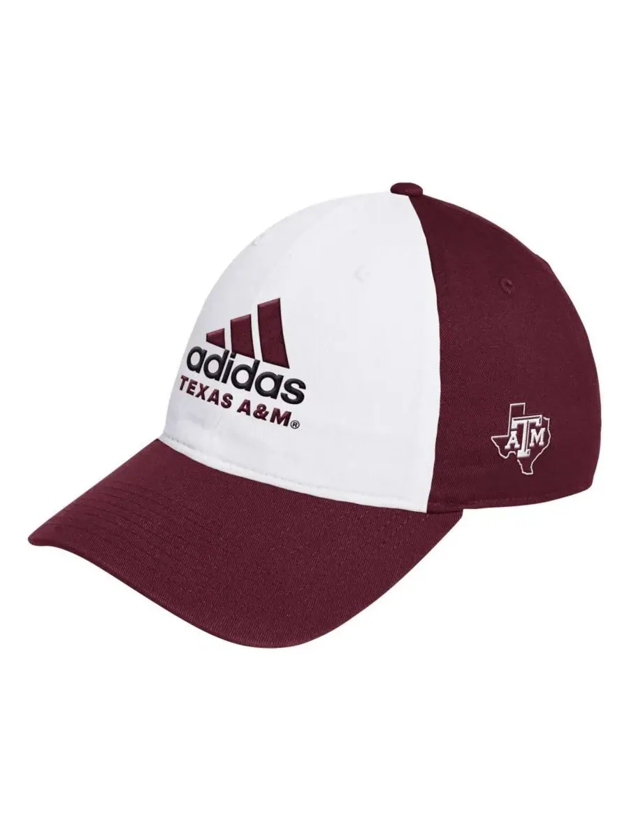 Adidas Мужская белая/бордовая кепка Texas AM Aggies с регулируемой посадкой